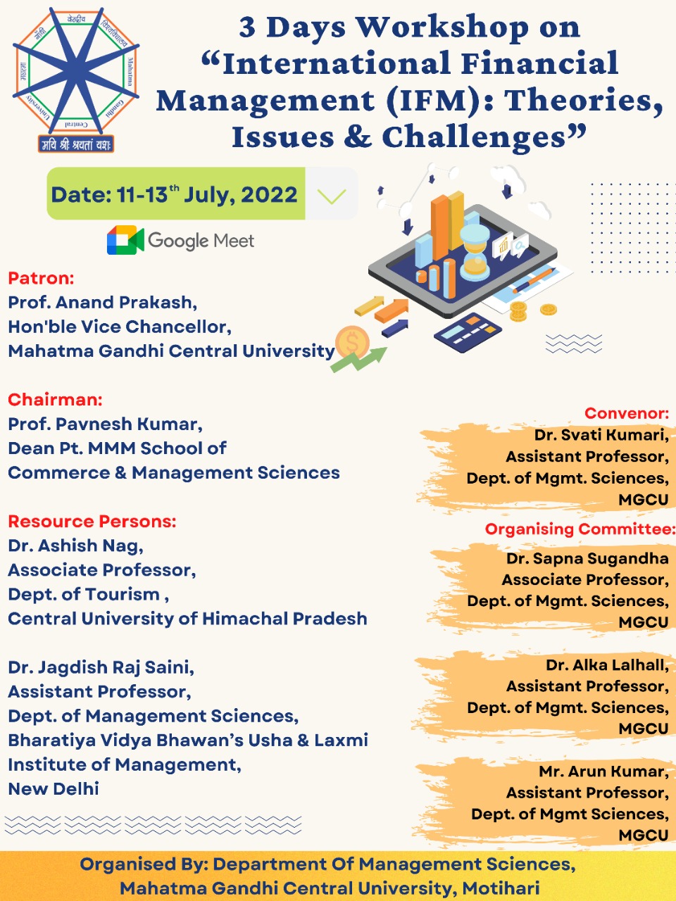 3 Days Workshop organised by Department of Management Sciences, MGCU