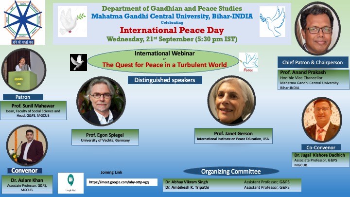 International Webinar on ‘The Quest for Peace in a Turbulent World’ 