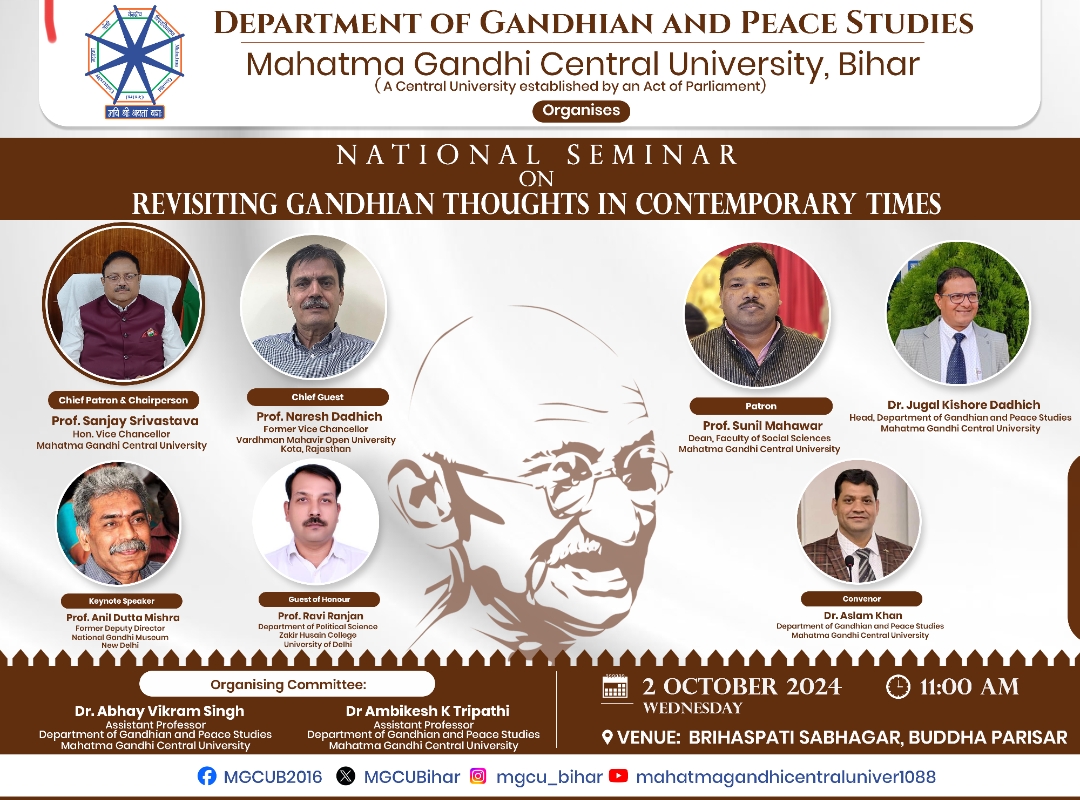 National Seminar on "Revisiting Gandhian Thoughts in the Contemporary Times"